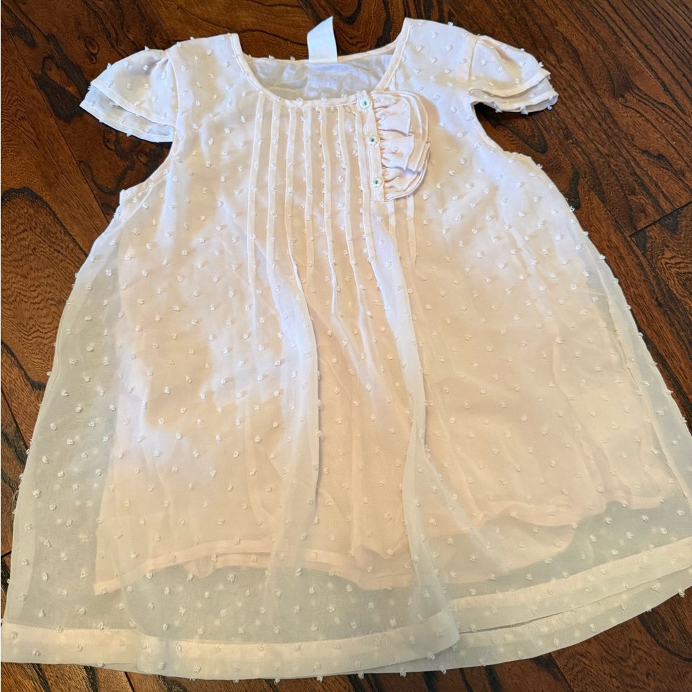 Matilda Jane Cream Sheer Dress with Button Detail
